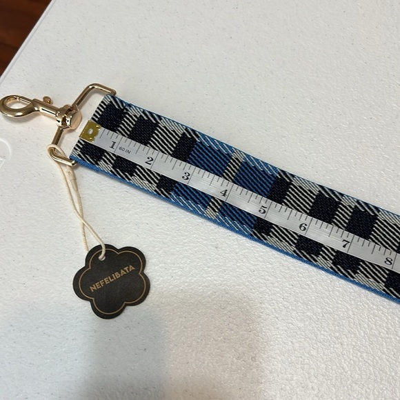 Purse Strap Bundle Maroon Stripe & Blue Plaid NWT - Picture 10 of 11